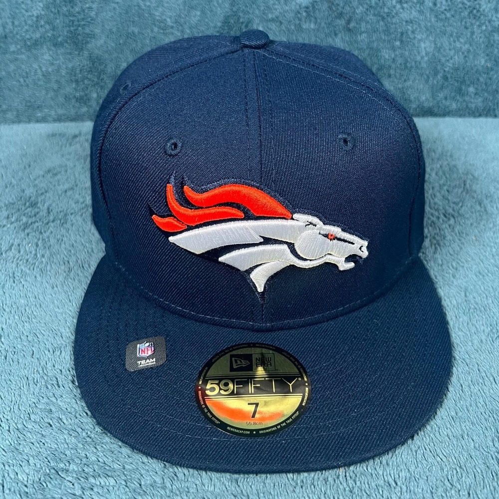 New‎ Era 59FIFTY Denver Broncos Unisex Classic Dark Blue Fitted Hat Size 7